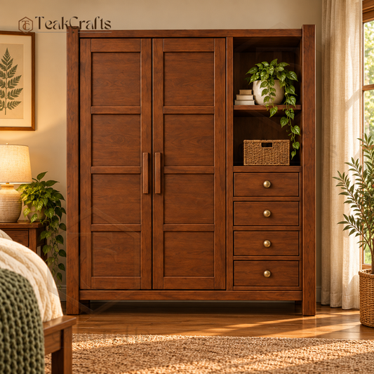 Cubical Teak Wood Wardrobe by TeakCrafts — Teak Wood Wardrobe image 1