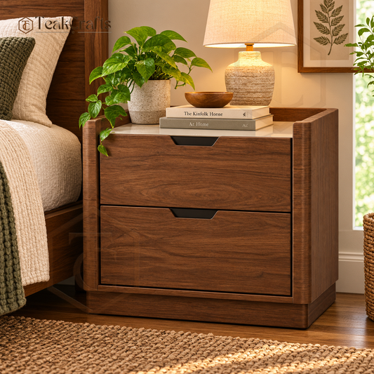 Nivaro Teak Wood Bedside Table by TeakCrafts — Teak Wood Bedside Table product image 1