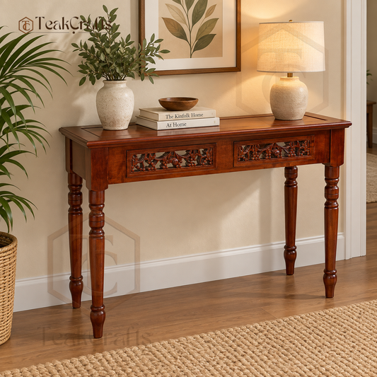 Classic Teak Wood Console Table by TeakCrafts — Teak Wood Console Table image 1