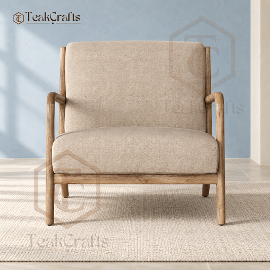 AuraX Teak Wood Chair by TeakCrafts — Teak Wood Recliner Chair product image 1