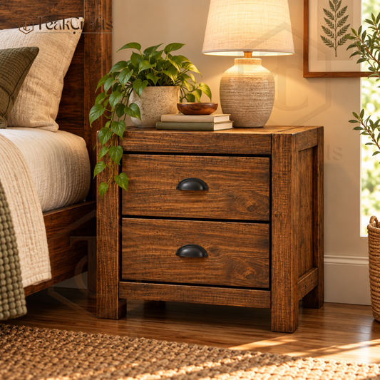 Dakota Teak Wood Bedside Table by TeakCrafts — Teak Wood Bedside Table product image 1