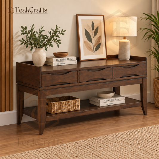 Trinity Teak Wood Console Table by TeakCrafts — Teak Wood Console Table image 1