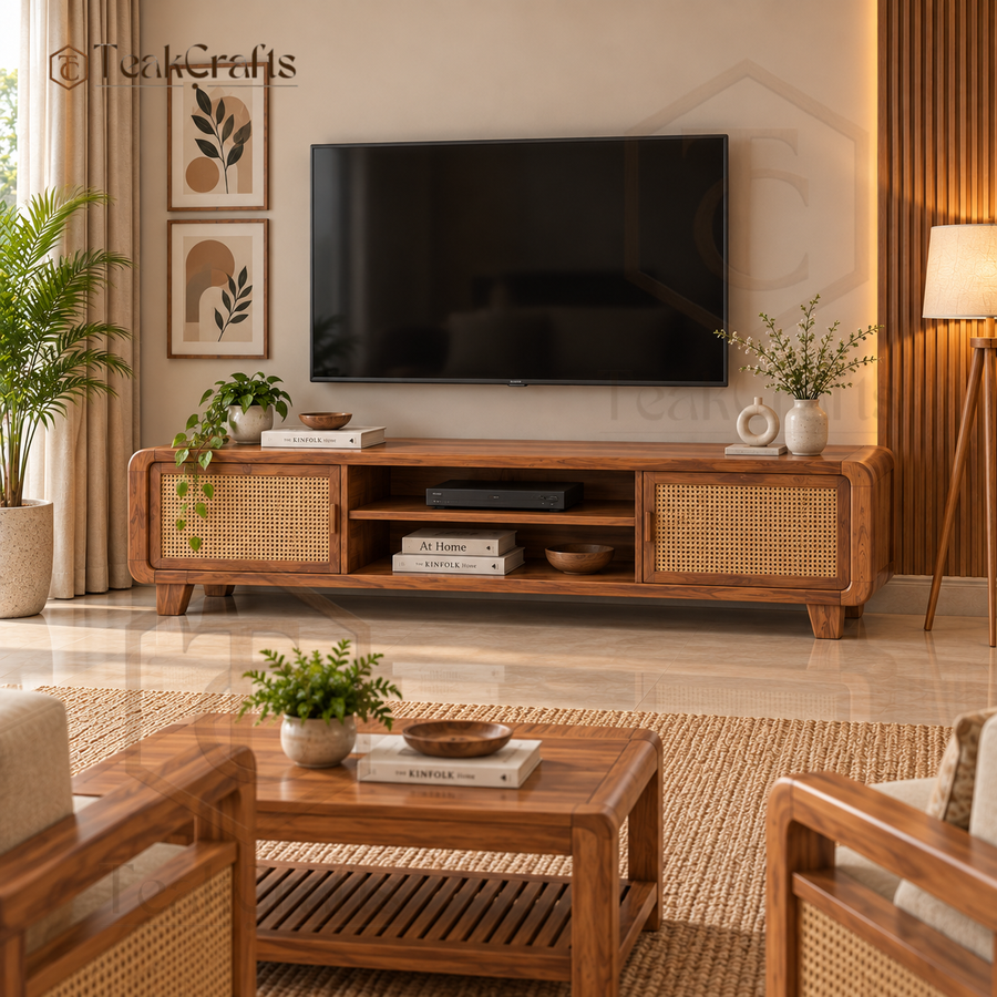 Nobel Teak Wood TV Unit by TeakCrafts — Teak Wood TV Unit product image 1