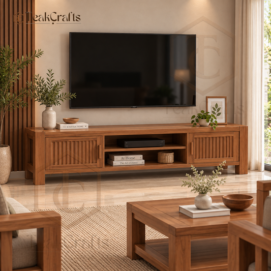 Classical Teak Wood TV Unit by TeakCrafts — Teak Wood TV Unit product image 1