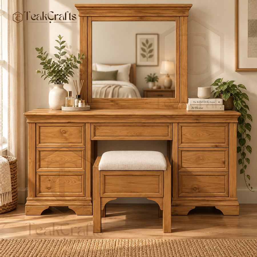 Supreme Teak Wood Dressing Table Set by TeakCrafts — Teak Wood Dressing Table Set image 1