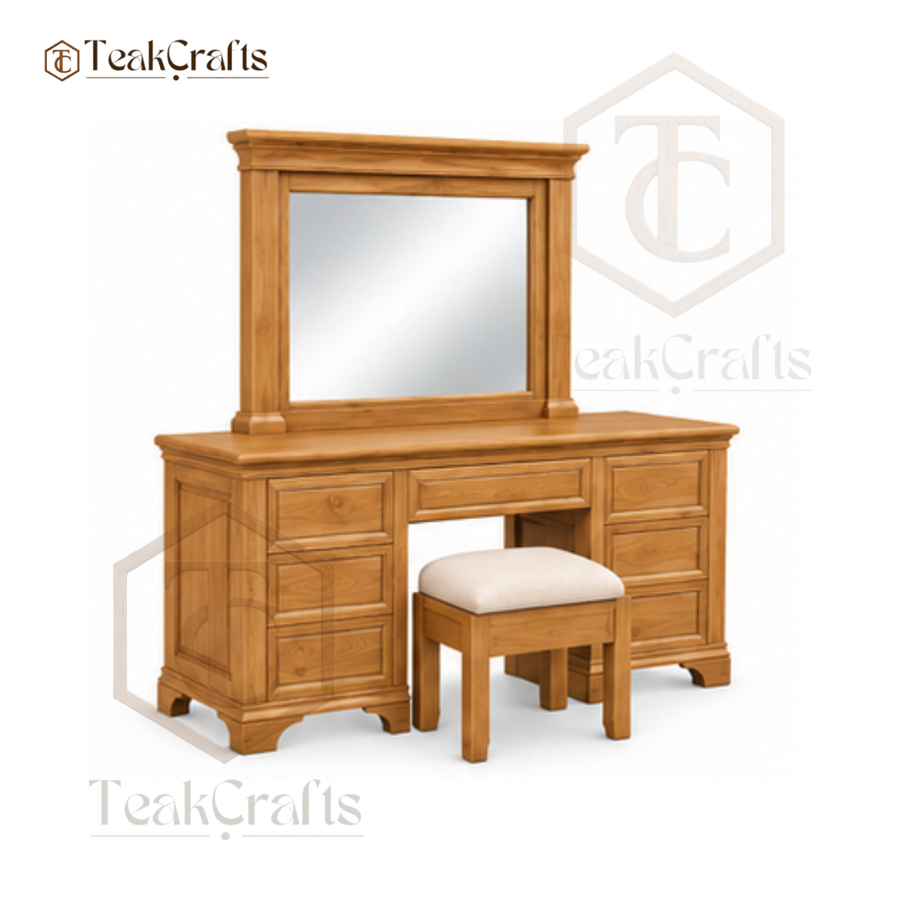 Supreme Teak Wood Dressing Table Set by TeakCrafts — Teak Wood Dressing Table Set image 2
