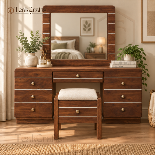 Teak Wood Dressing Table Set by TeakCrafts — Teak Wood Dressing Table Set image 1