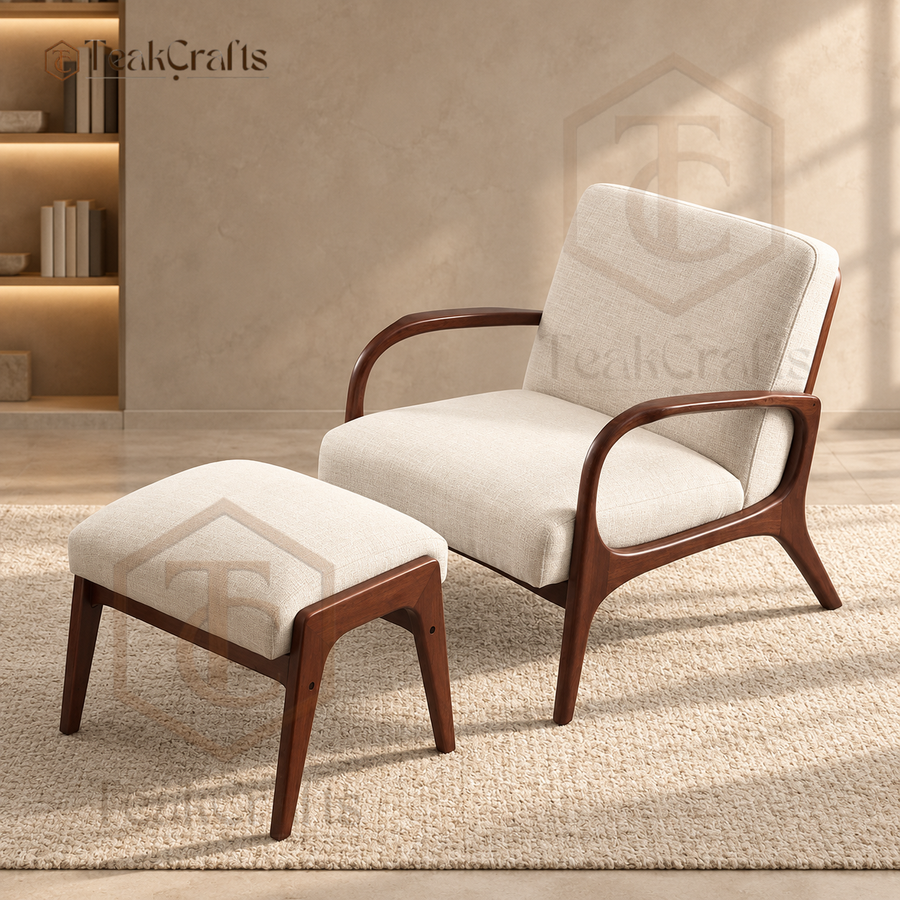 Marvel Teak Wood Chair by TeakCrafts — Teak Wood Recliner Chair product image 1