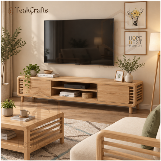 Monarch Teak Wood TV Unit by TeakCrafts — Teak Wood TV Unit product image 1