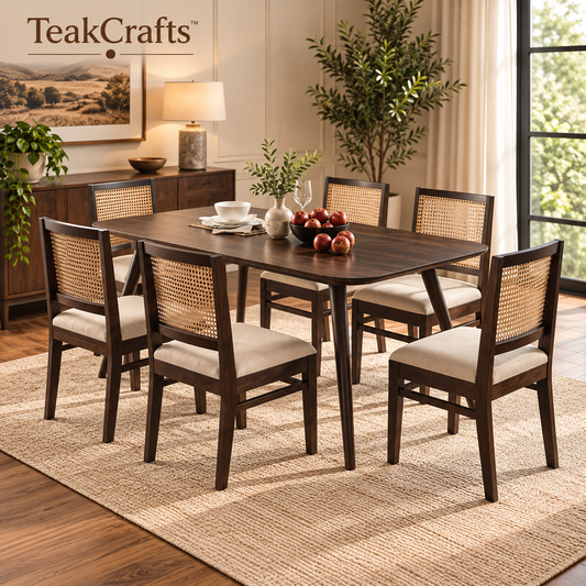 Atelier Teak Wood Dining Table Set by TeakCrafts — Teak Wood Dining Table Set product image 1