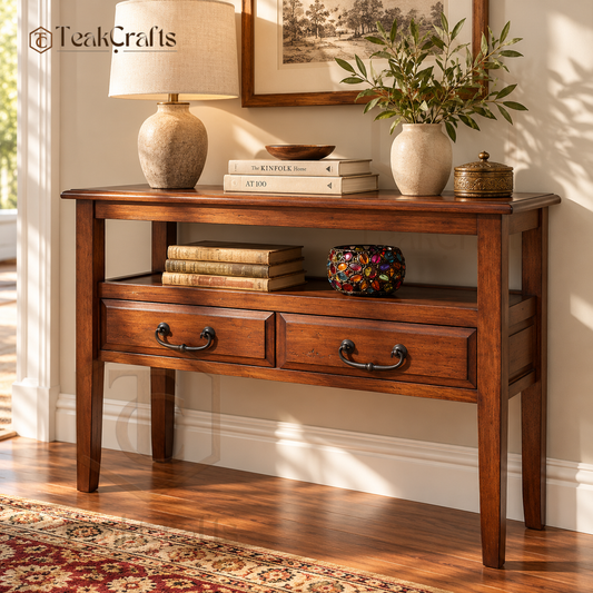 Oswin Teak Wood Console Table