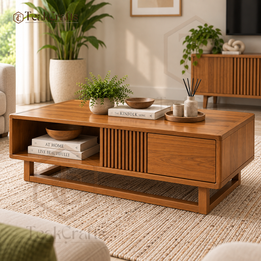 Pacific Teak Wood Center Table by TeakCrafts — Teak Wood Center Table image 1