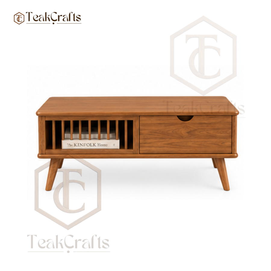 Contour Teak Wood Center Table by TeakCrafts — Teak Wood Center Table image 2