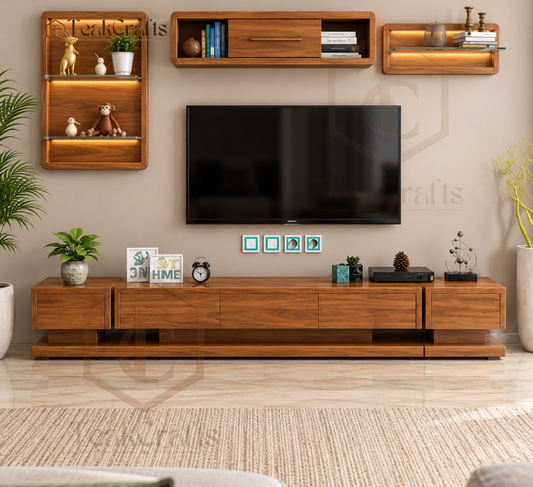 Zenith Teak Wood TV Unit by TeakCrafts — Teak Wood TV Unit image 1