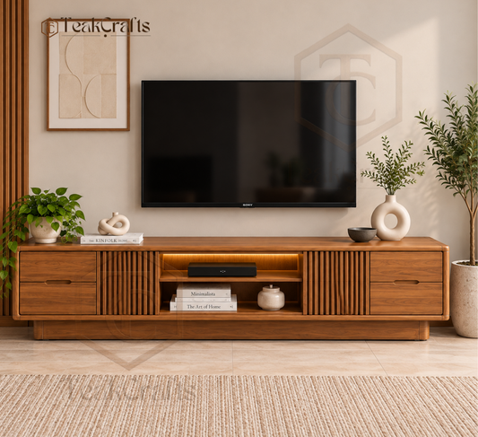 Pacific Teak Wood TV Unit by TeakCrafts — Teak Wood TV Unit image 1