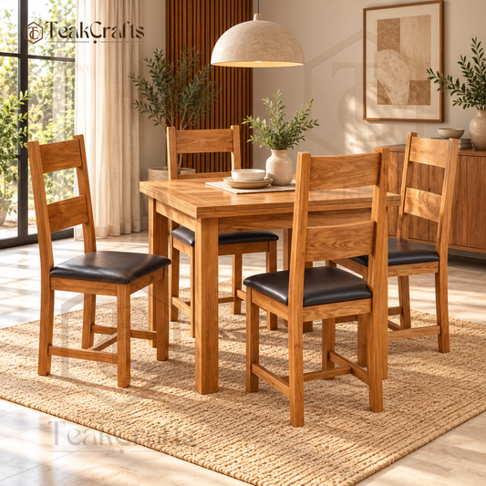 Everton Teak Wood Dining Table Set by TeakCrafts — Teak Wood Dining Table Set image 1