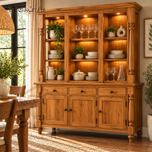 Aurelio Teak Wood Crockery Unit by TeakCrafts — Teak Wood Crockery Unit image 1