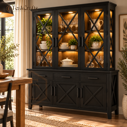 Opal Teak Wood Crockery Unit by TeakCrafts — Teak Wood Crockery Unit image 1