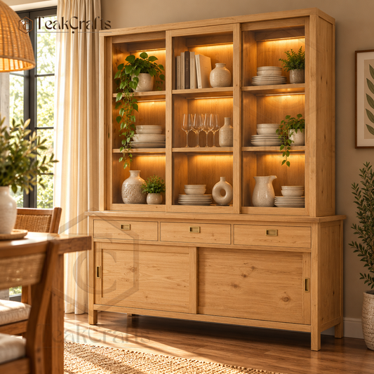 Nectar Teak Wood Crockery Unit by TeakCrafts — Teak Wood Crockery Unit image 1