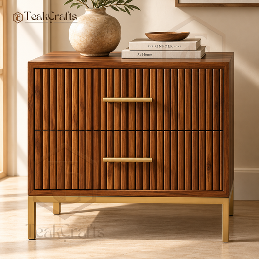 Zayven Teak Wood Bedside Table