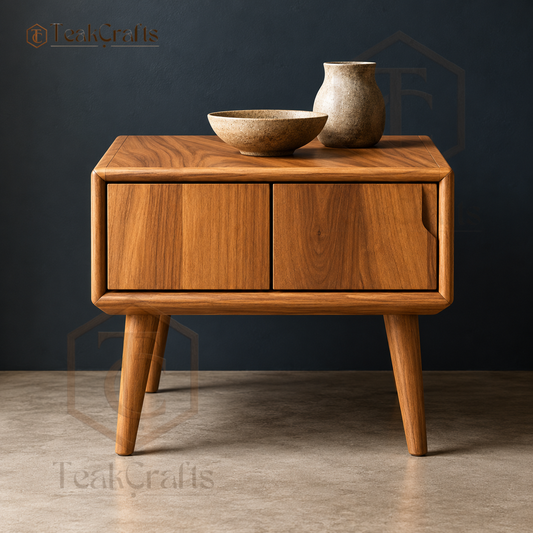 Elaris Teak Wood Bedside Table